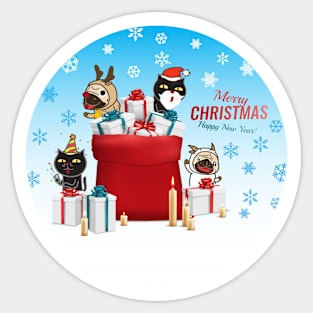 Merry Christmas & Happy New Year Sticker